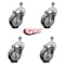 Service Caster 4 Inch Thermoplastic Rubber Wheel Swivel 12mm Threaded Stem Caster Set SCC SCC-TS20S414-TPRB-M1215-4 - alternate 2